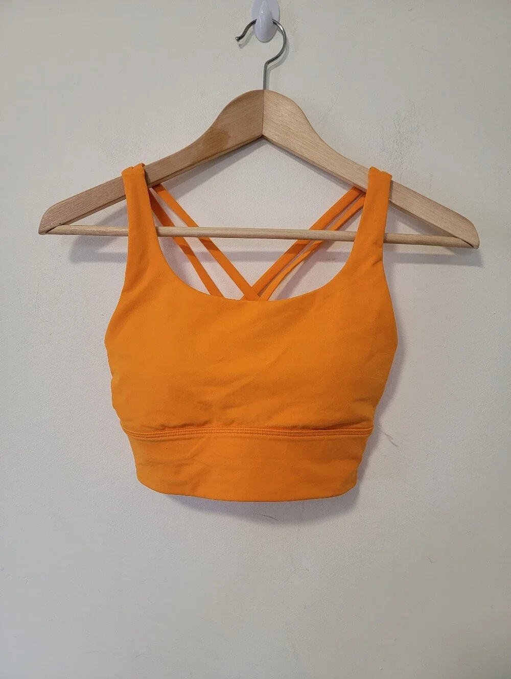 lululemon athletica Energy Bright Orange Strappy Crop Bra